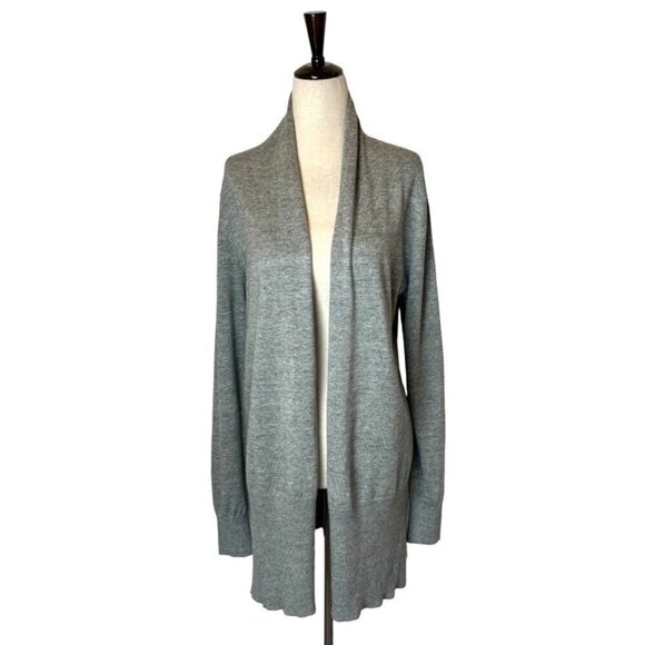 Repeat Easy Knit Sweater Women Small Gray Knit Open Front Long Line Cardigan - Picture 2 of 11